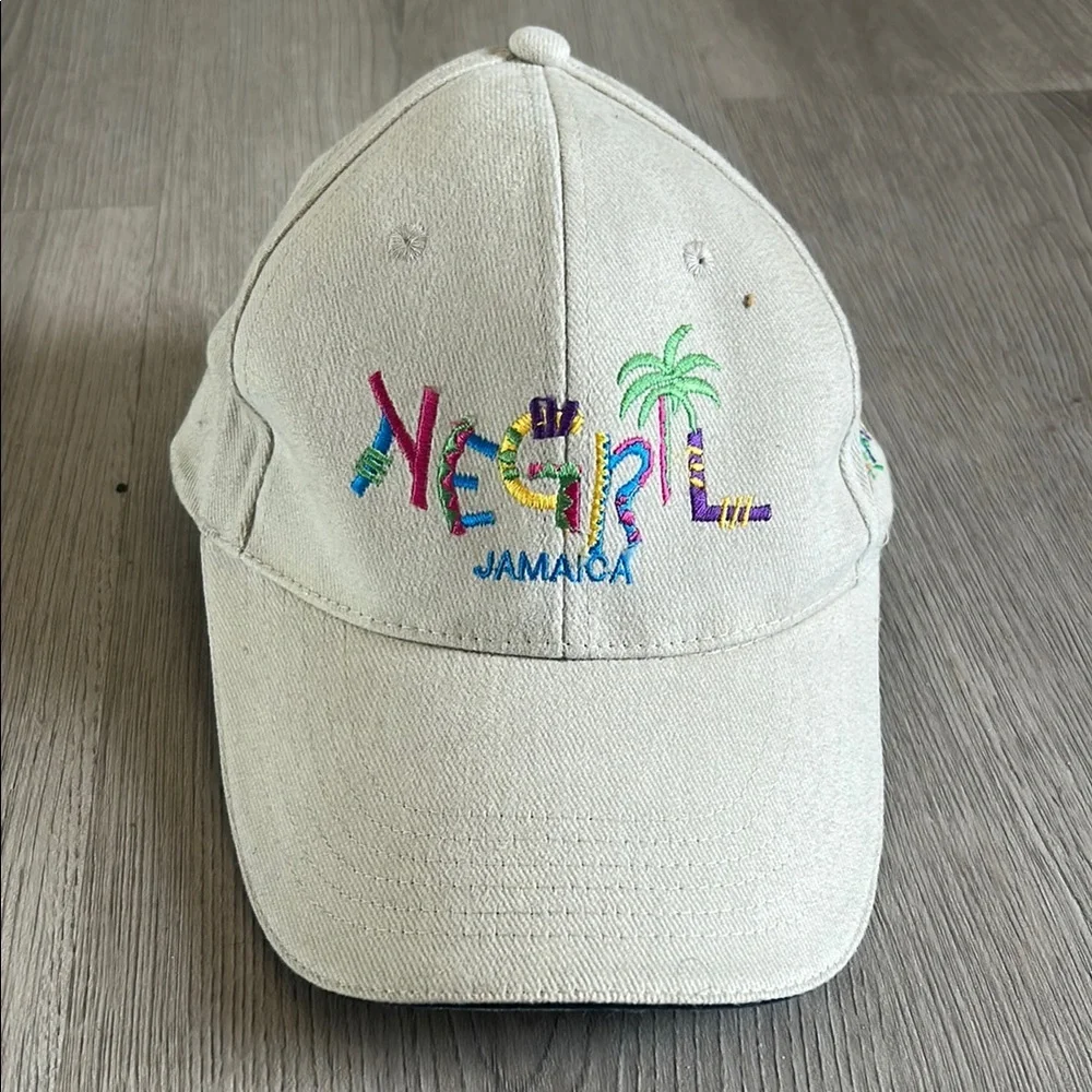 Beige Negril Jamaica Embroidered Cap